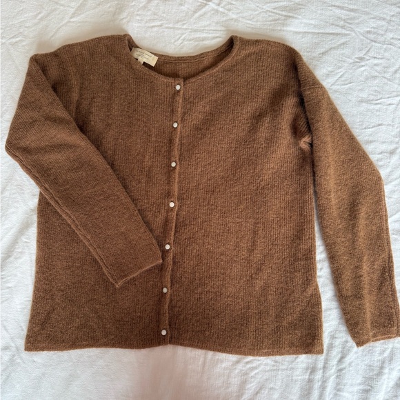 Sezane Sweaters - Sezane Gaspard Cardigan in Camel